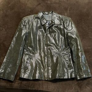 Running Wild 100% leather green jacket. Looks like a large
